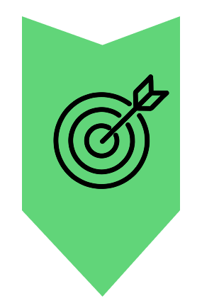 Icono de una flecha apuntando al centro de una diana, representando el concepto de alcanzar objetivos o metas.