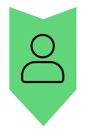Icono de un perfil de persona, representando la figura del cliente o usuario.